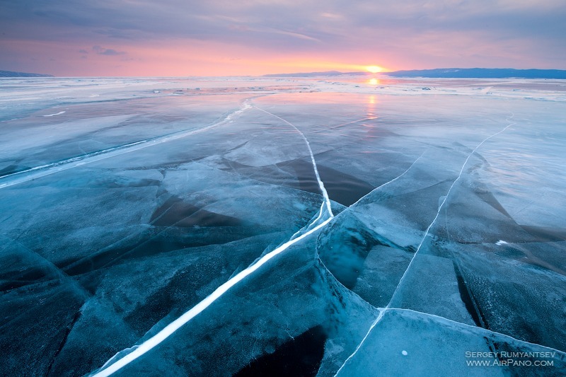 Frozen lake baikal