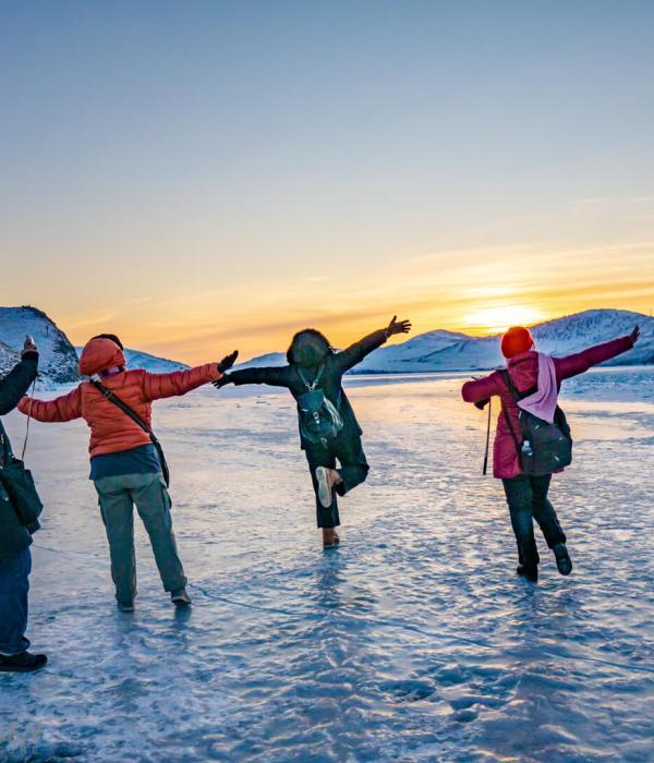 Malaysian and Sunset over Lake Baikal