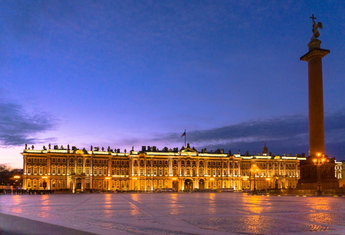 St Petersburg Hermitage at dusk