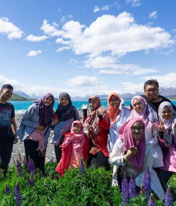 Family photo near Lake Tekapo