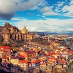 Tbilisi old town with narikala fortress oversight