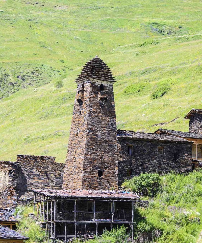 defense tower in ancient village