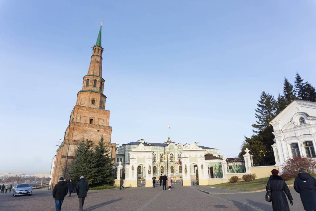 Soyembika tower, a leaning tower in russia