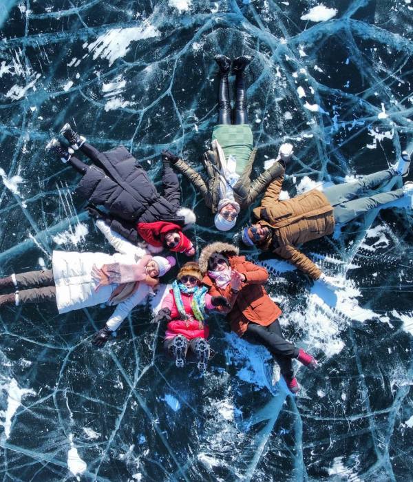 photo on frozen lake.